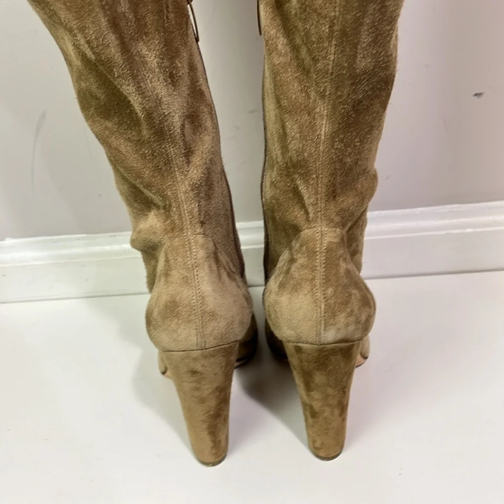 Sergio Rossi over the knee suede boots